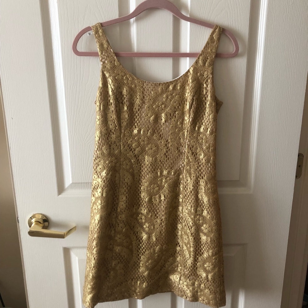 Gold Lilly shift dress